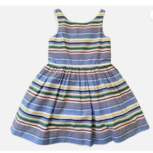 Polo Ralph Lauren Girl's Multi-Color Striped Dress A-Line Buttoned Size 6 Cotton